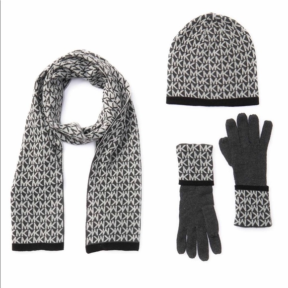 Michael Kors Accessories - Michael Kors Logo Muffler, Hat, & Gloves Michael Kors Accessories - Michael Kors Logo Muffler, Hat, & Gloves